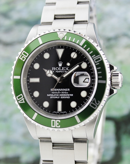 (image for) UNWORN NOS ROLEX OYSTER PERPETUAL DATE 50th ANNIVERSARY "KERMIT" SUBMARINER / 16610 LV